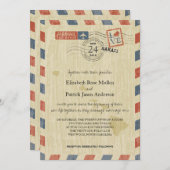 アンティークエアメールハワイ結婚式招待状 招待状 (正面/裏面)