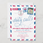 アンティークエアメール軍隊グアム移動告知 招待状 (正面)