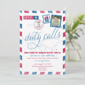 アンティークエアメール軍隊グアム移動告知 招待状 (スタンド正面)