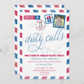 アンティークエアメール軍隊グアム移動告知 招待状 (正面/裏面)