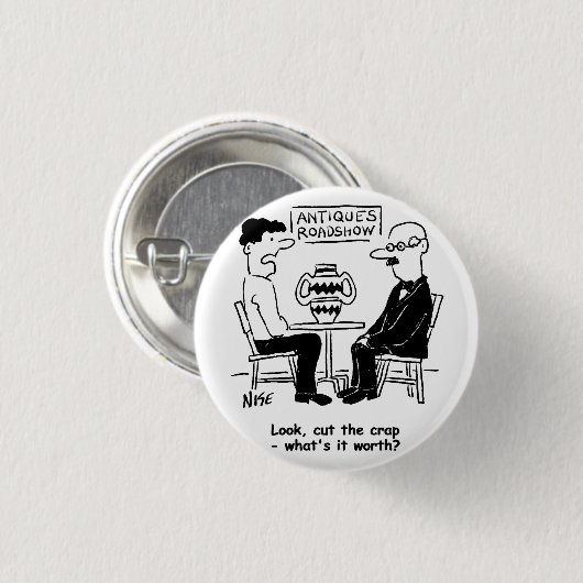 アンティークエキスパートまたはアンティークコレクタボタンバッジ 缶バッジ (正面&裏面)