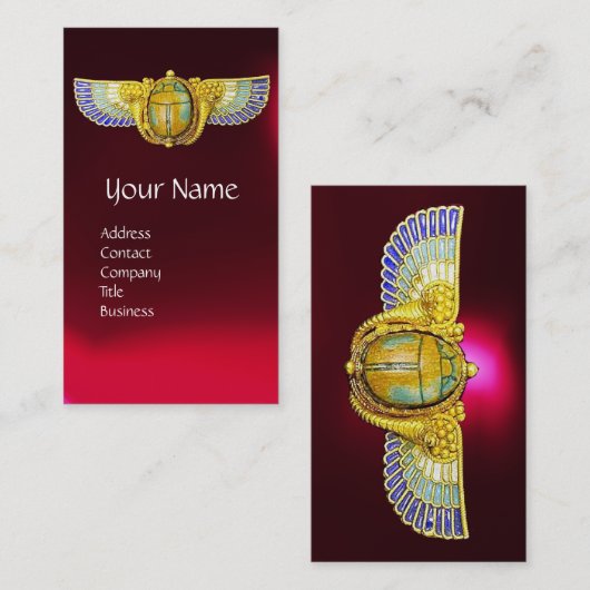 アンティークエジプトウィングスカラブ/コルヌコピアジュエル 名刺 (正面/裏面)
