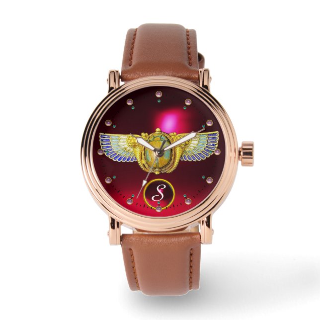 アンティークエジプトウィングスカラブ/コルヌコピアジュエル 腕時計 (正面)