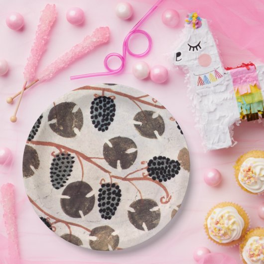 アンティークエジプトブドウとブドウつる植物 ペーパープレート (パーティー)