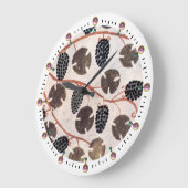 アンティークエジプトブドウとブドウつる植物 ラージ壁時計 (傾斜)