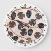 アンティークエジプトブドウとブドウつる植物 ラージ壁時計 (正面)