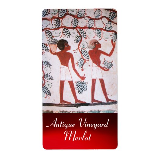 アンティークエジプトヴィネヤードワイングレープハーベスト ラベル (正面)