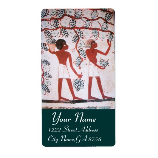 アンティークエジプトヴィネヤードワイングレープハーベスト ラベル (正面)