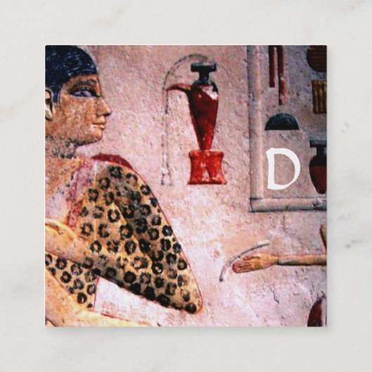 アンティークエジプト化粧品、ファッション&美しいモノグラム スクエア名刺 (裏面)