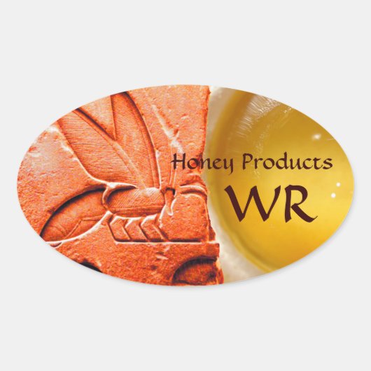 アンティークエジプト産ハニービー養蜂用品 楕円形シール (正面)
