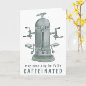 アンティークエスプレッソ機コカスタマイズーヒーIT おもしろい カード (黄色い花)