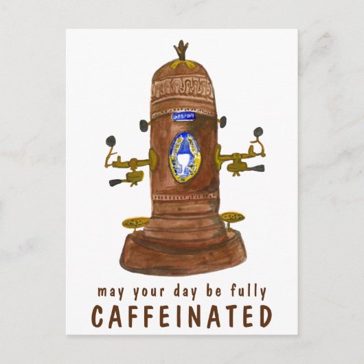 アンティークエスプレッソ機コカスタマイズーヒーIT おもしろい ポストカード (正面)