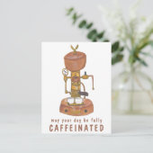 アンティークエスプレッソ機コカスタマイズーヒーIT おもしろい ポストカード (スタンド正面)