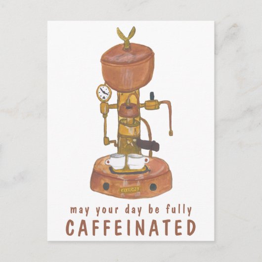 アンティークエスプレッソ機コカスタマイズーヒーIT おもしろい ポストカード (正面)
