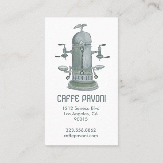 アンティークエスプレッソ機械カフェコーヒーウォーター色 ロイヤリティカード (裏面)