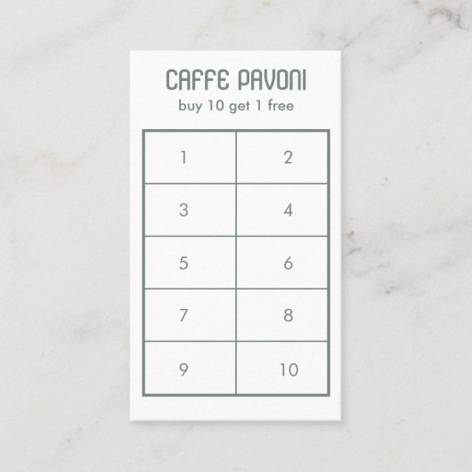 アンティークエスプレッソ機械カフェコーヒーウォーター色 ロイヤリティカード (正面)