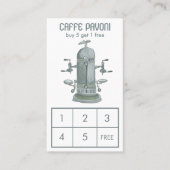 アンティークエスプレッソ機械カフェコーヒーウォーター色 ロイヤリティカード (正面)