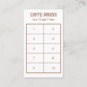 アンティークエスプレッソ機械カフェコーヒーウォーター色 ロイヤリティカード (正面)