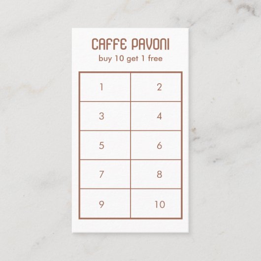 アンティークエスプレッソ機械カフェコーヒーウォーター色 ロイヤリティカード (正面)