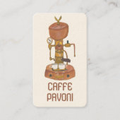 アンティークエスプレッソ機械カフェコーヒーウォーター色 名刺 (正面)