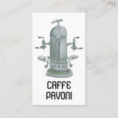 アンティークエスプレッソ機械カフェコーヒーウォーター色 名刺 (正面)