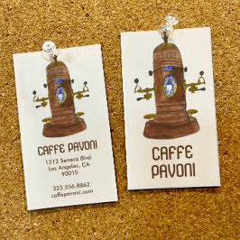 アンティークエスプレッソ機械カフェコーヒーウォーター色 名刺