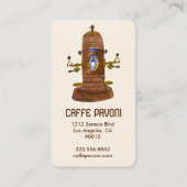 アンティークエスプレッソ機械カフェコーヒーウォーター色 名刺 (裏面)