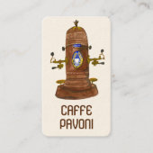 アンティークエスプレッソ機械カフェコーヒーウォーター色 名刺 (正面)