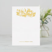 アンティークエッチングされたドームの愛と感謝していノートカード 箔招待状 (立ち正面)