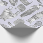 アンティークエドワーディアンヴィンテージファッションレディースパープル ラッピングペーパー (角)