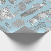 アンティークエドワーディアンヴィンテージファッションレディースブルー ラッピングペーパー (角)