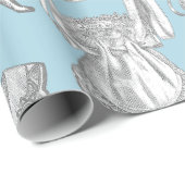 アンティークエドワーディアンヴィンテージファッションレディースブルー ラッピングペーパー (ロールコーナー)