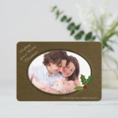 アンティークエフェクトフレームカスタムフォトクリスマス 招待状 (スタンド正面)