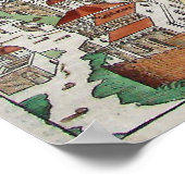 アンティークエルサレムの地図 ポスター (角)