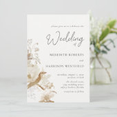 アンティークエレガンスヴィンテージ結婚フローラ 招待状 (スタンド正面)