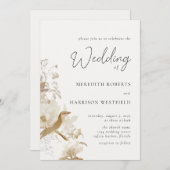 アンティークエレガンスヴィンテージ結婚フローラ 招待状 (正面/裏面)