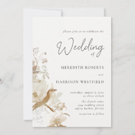 アンティークエレガンスヴィンテージ結婚フローラ 招待状