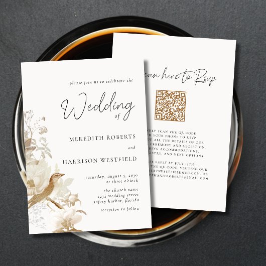 アンティークエレガンスヴィンテージ結婚フローラ 招待状