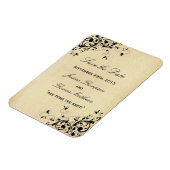 アンティークエレガントスワーズ結婚式の日付を保存 マグネット (左側)