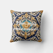 アンティークエレガントタイルの引退ギフト母のための彼女 クッション (裏面)