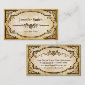 アンティークエレガントバラとヴィンテージフレーム 名刺 (正面/裏面)