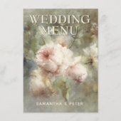アンティークエレガントバラ、ソフトピンク水色フローラ メニュー (正面)