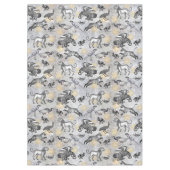 アンティークエレガントモザイクグレー金ゴールドタイガーライオンイーグル テーブルクロス (正面)