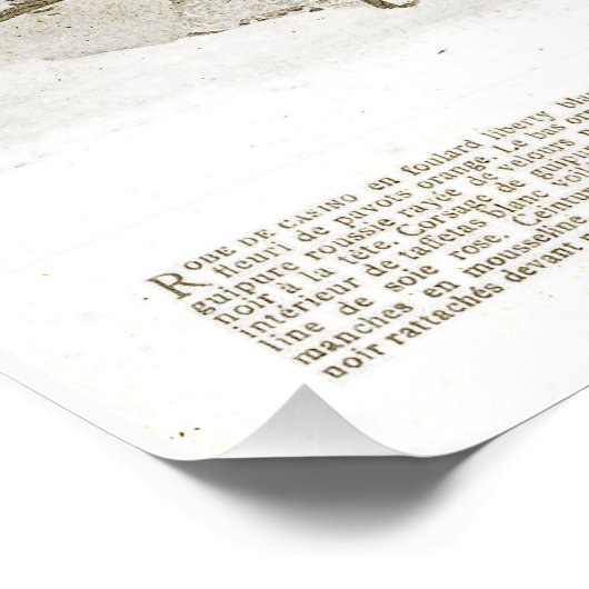 アンティークエレガントヴィンテージフランスの1900ファッションベージュ ポスター (コーナー)