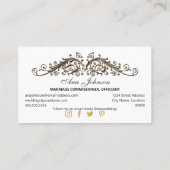 アンティークエレガント金ゴールドスワーズ縞模様 名刺 (裏面)