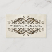 アンティークエレガント金ゴールド旋回ヴィンテージ紙 名刺 (正面)