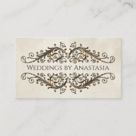 アンティークエレガント金ゴールド旋回ヴィンテージ紙 名刺