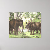 アンティークエレファントリノインジャングルプリント キャンバスプリント (正面)