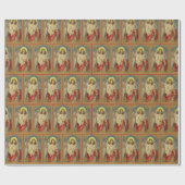 アンティークエンジェルクリスマスグリーティングスーペリアルクオリティ ラッピングペーパー (フラット)