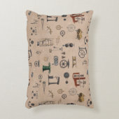 アンティークエンジニアリングの機械的科学的パターン アクセントクッション (正面(垂直))